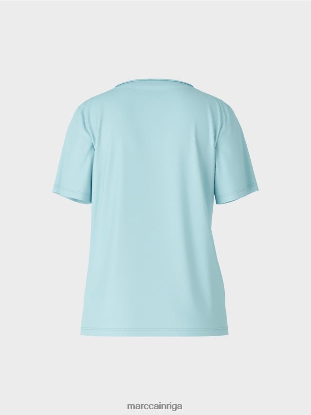 apģērbs atmosfēras zils VRBHXD1459 Marc Cain tops no elastīgas kokvilnas