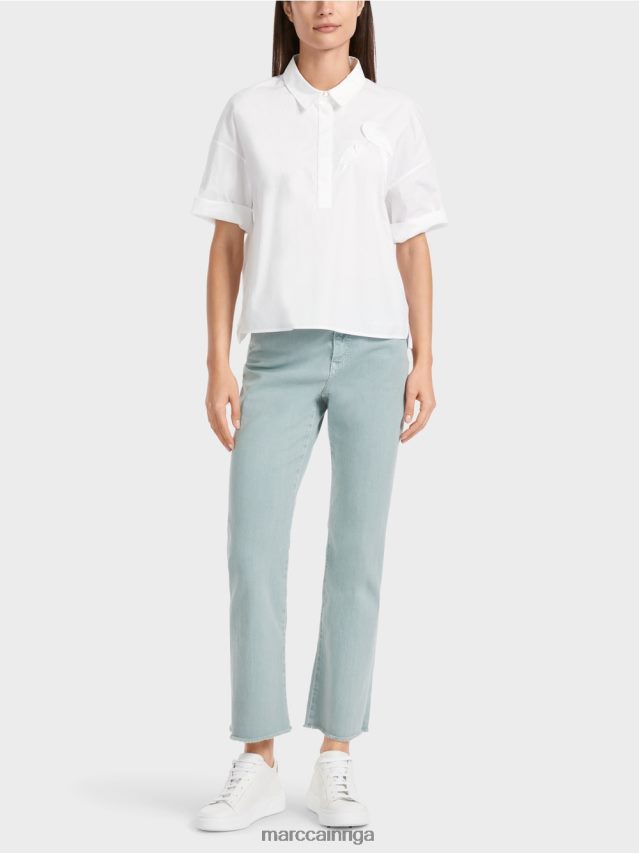 apģērbs balts VRBHXD1327 Marc Cain polo krekls ar aplikāciju