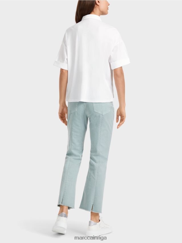 apģērbs balts VRBHXD1327 Marc Cain polo krekls ar aplikāciju