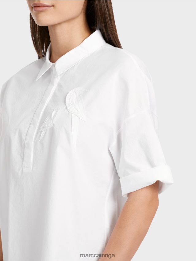 apģērbs balts VRBHXD1327 Marc Cain polo krekls ar aplikāciju