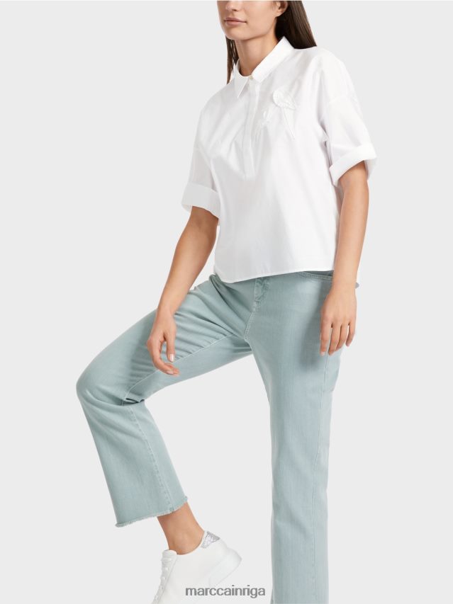 apģērbs balts VRBHXD1327 Marc Cain polo krekls ar aplikāciju