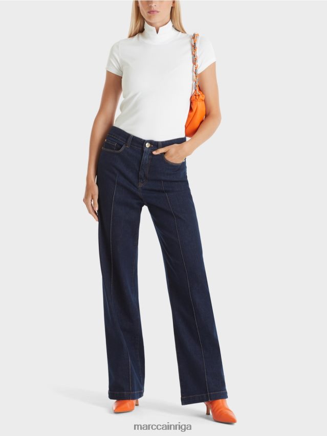 apģērbs balts VRBHXD1351 Marc Cain t-krekls ar augstu kakla izgriezumu