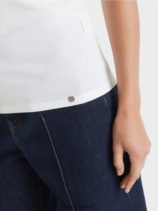 apģērbs balts VRBHXD1351 Marc Cain t-krekls ar augstu kakla izgriezumu