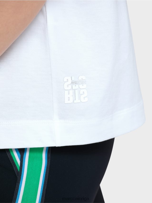 apģērbs balts VRBHXD1365 Marc Cain \"pārdomājiet kopā\" ​​t-kreklu