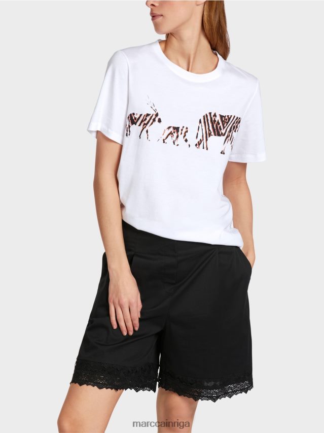 apģērbs balts VRBHXD1370 Marc Cain \"pārdomāt kopā\" ​​tops