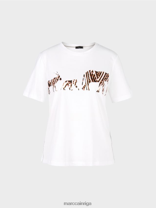 apģērbs balts VRBHXD1370 Marc Cain \"pārdomāt kopā\" ​​tops