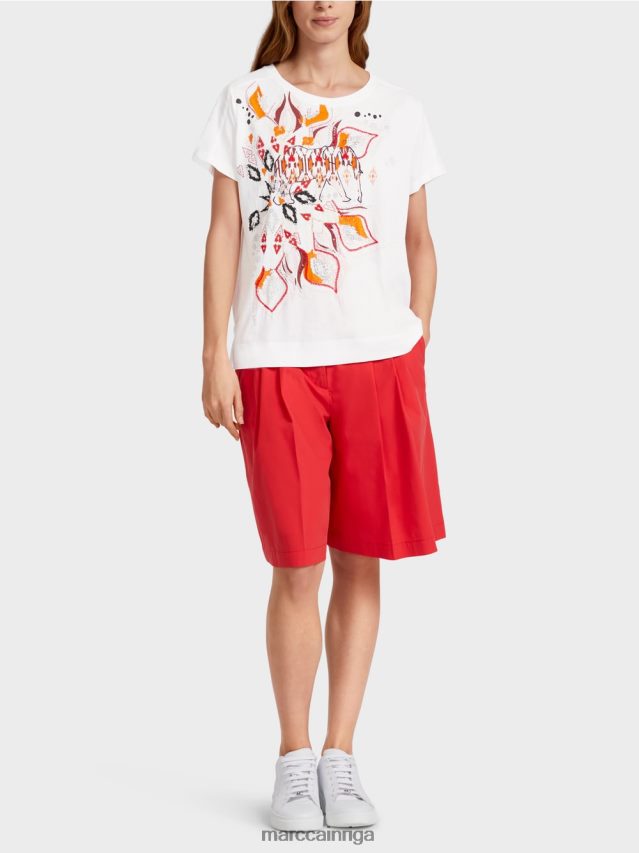 apģērbs balts VRBHXD1373 Marc Cain t-krekls no jauktiem materiāliem