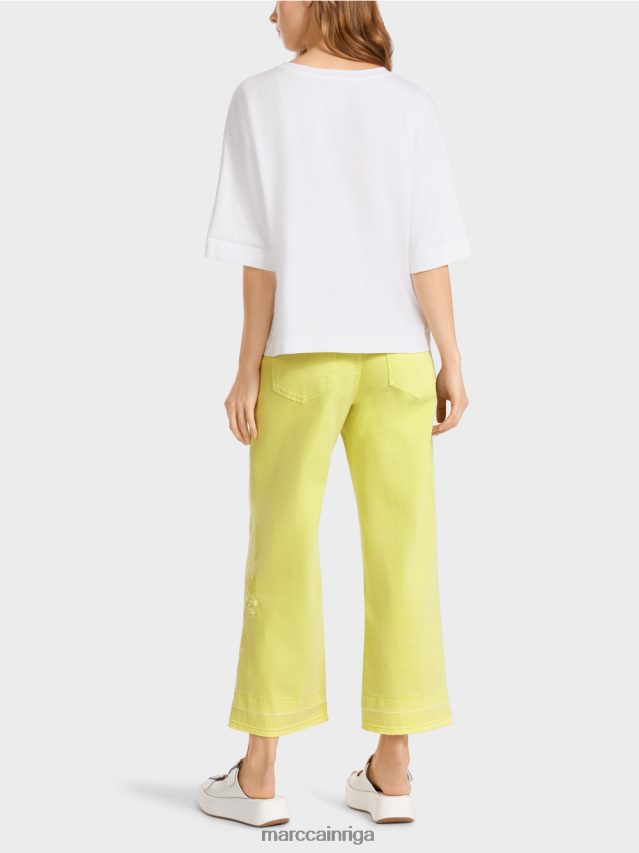 apģērbs balts VRBHXD1383 Marc Cain t-krekls ar aplikācijām un apdruku