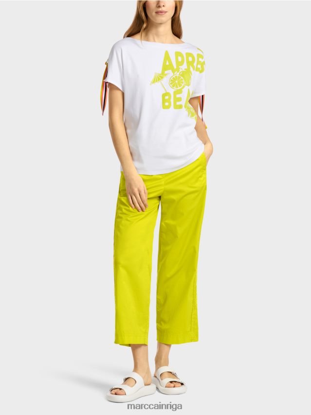 apģērbs balts VRBHXD1384 Marc Cain t-krekls ar paziņojuma apdruku