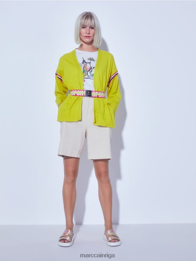 apģērbs balts VRBHXD1385 Marc Cain t-krekls ar mai tai receptes apdruku