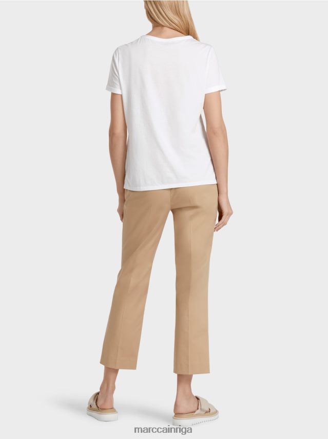 apģērbs balts VRBHXD1397 Marc Cain t-krekls ar dzīvnieku motīviem