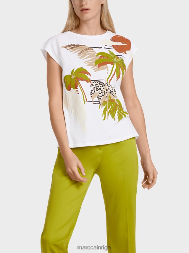 apģērbs balts VRBHXD1405 Marc Cain \"pārdomāt kopā\" ​​tops