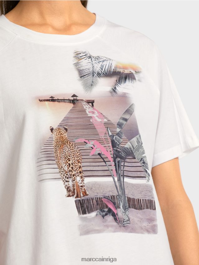 apģērbs balts VRBHXD1409 Marc Cain \"pārdomāt kopā\" ​​tops