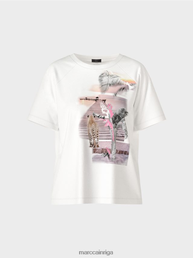 apģērbs balts VRBHXD1409 Marc Cain \"pārdomāt kopā\" ​​tops