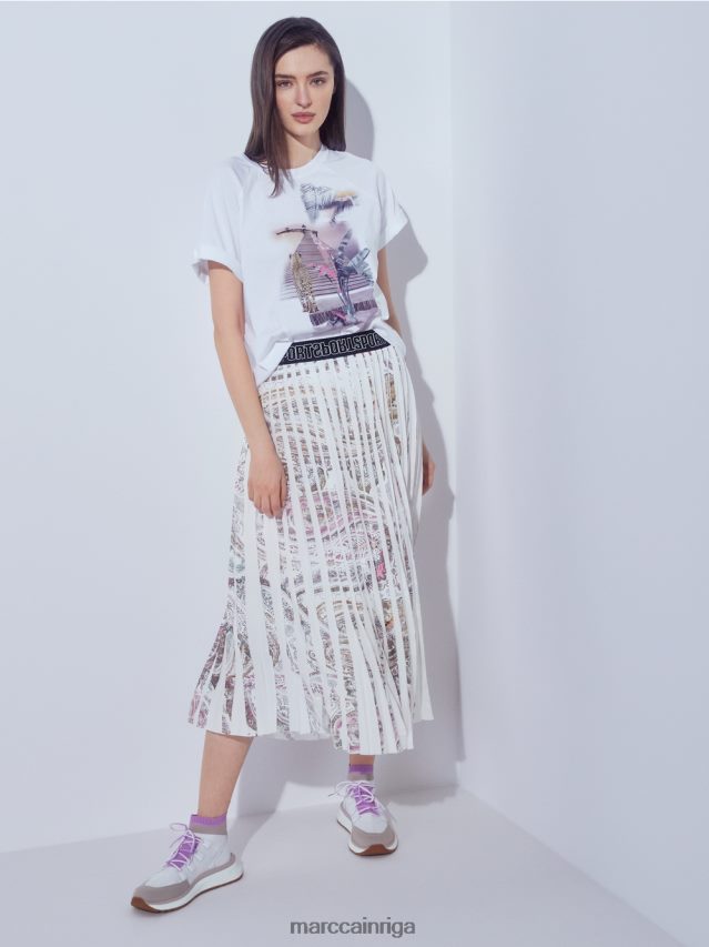 apģērbs balts VRBHXD1409 Marc Cain \"pārdomāt kopā\" ​​tops