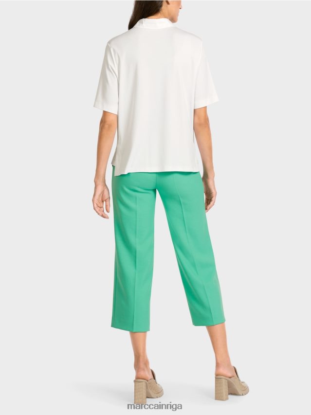 apģērbs balts VRBHXD1422 Marc Cain polo krekls ar sievišķīgām detaļām