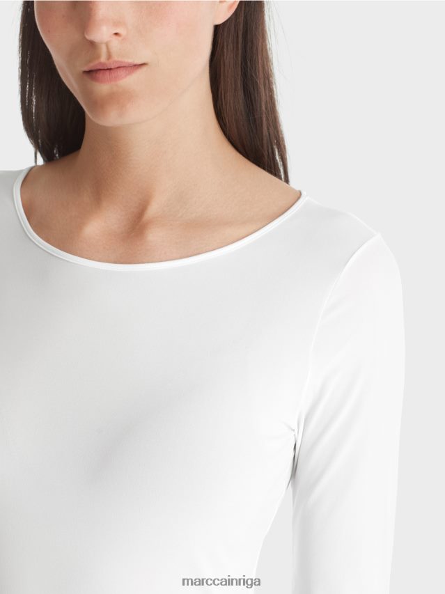 apģērbs balts VRBHXD1473 Marc Cain smalks krekls ar garām piedurknēm