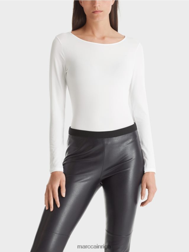 apģērbs balts VRBHXD1473 Marc Cain smalks krekls ar garām piedurknēm