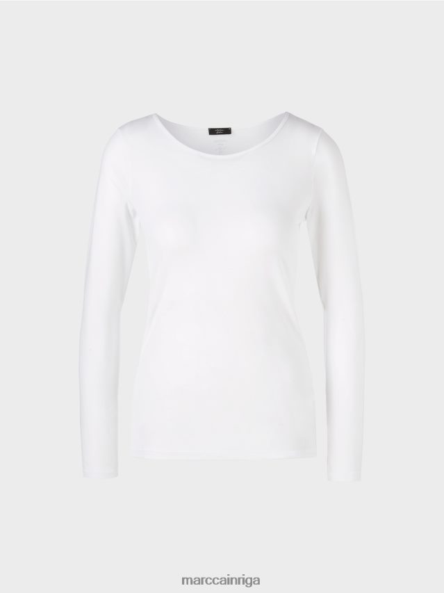 apģērbs balts VRBHXD1473 Marc Cain smalks krekls ar garām piedurknēm