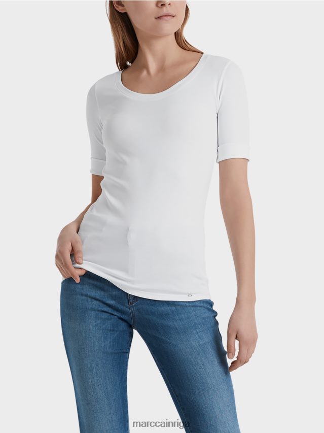 apģērbs balts VRBHXD1478 Marc Cain augstas kvalitātes pamata krekls