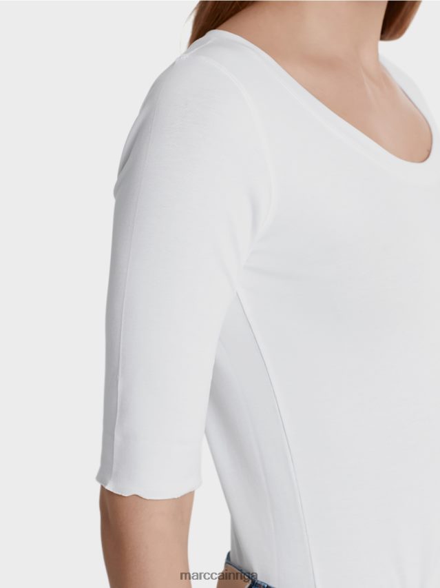 apģērbs balts VRBHXD1478 Marc Cain augstas kvalitātes pamata krekls