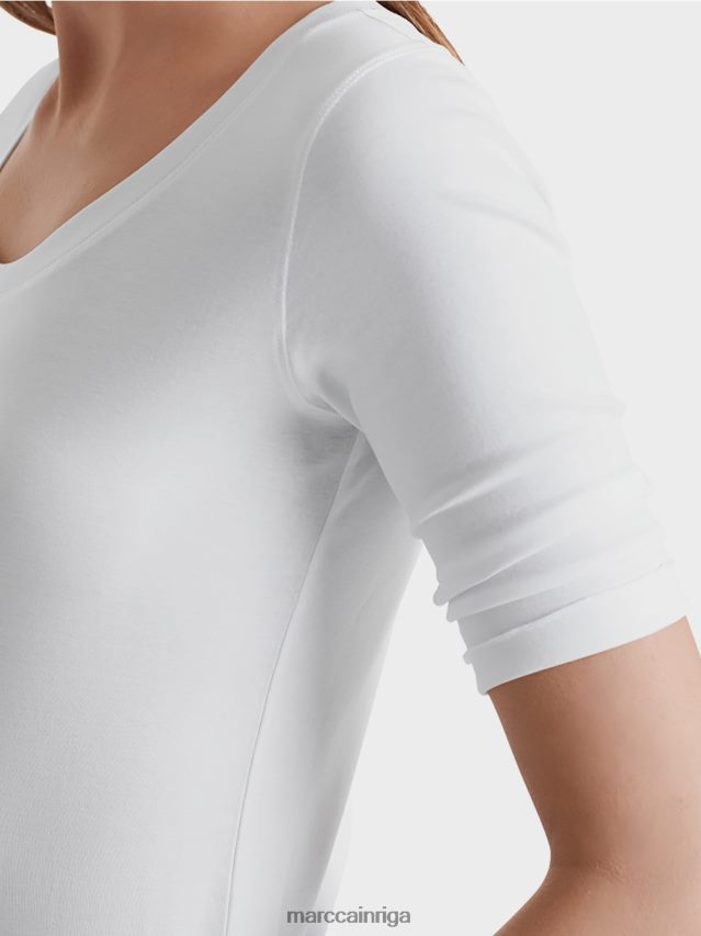 apģērbs balts VRBHXD1478 Marc Cain augstas kvalitātes pamata krekls
