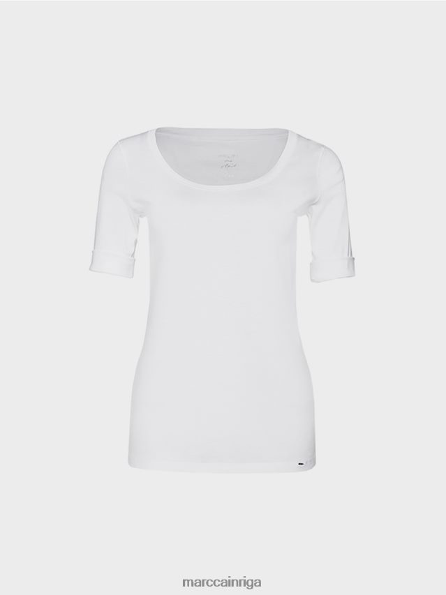 apģērbs balts VRBHXD1478 Marc Cain augstas kvalitātes pamata krekls