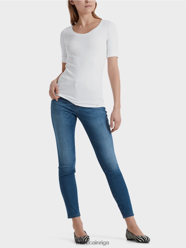 apģērbs balts VRBHXD1478 Marc Cain augstas kvalitātes pamata krekls