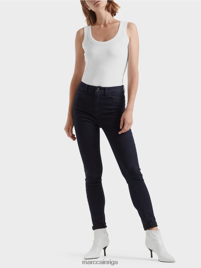 apģērbs balts VRBHXD1485 Marc Cain smalkas rievotas tvertnes augšdaļa