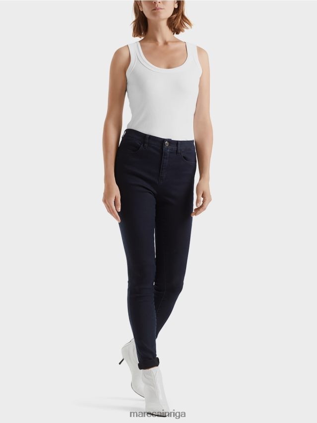 apģērbs balts VRBHXD1485 Marc Cain smalkas rievotas tvertnes augšdaļa