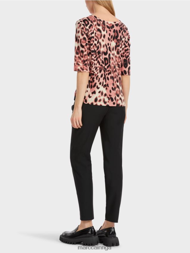 apģērbs campari VRBHXD1256 Marc Cain kokvilnas rievotu krekls ar leo dizainu