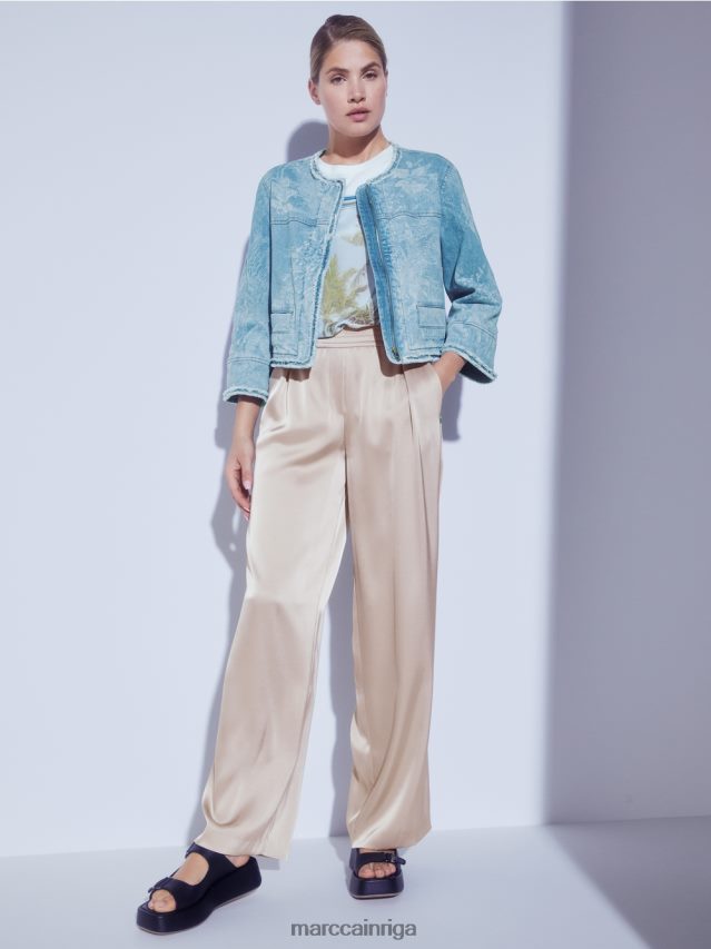 apģērbs debeszils VRBHXD1418 Marc Cain elegants t-krekls no dažādiem materiāliem