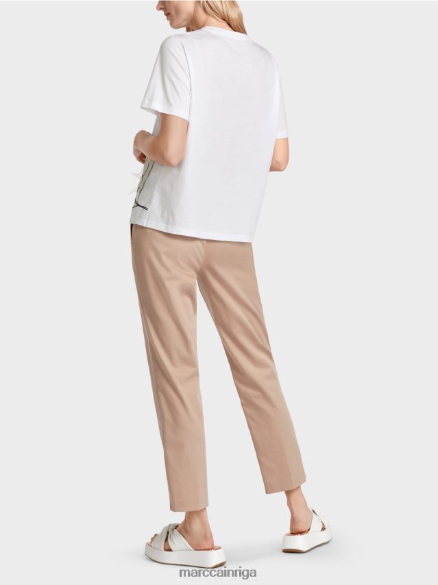 apģērbs dziļas smiltis VRBHXD1402 Marc Cain t-krekls ar dzīvnieku motīviem