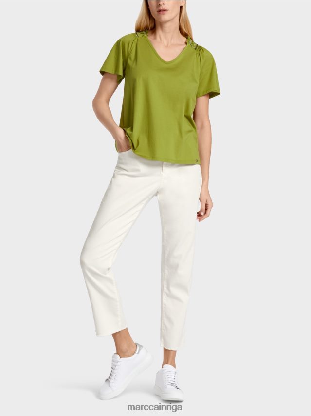 apģērbs dziļi olīvzaļa VRBHXD1404 Marc Cain t-krekls ar raglānu