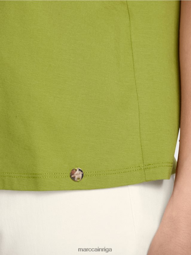 apģērbs dziļi olīvzaļa VRBHXD1404 Marc Cain t-krekls ar raglānu