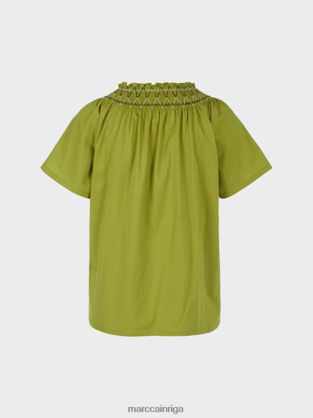 apģērbs dziļi olīvzaļa VRBHXD1404 Marc Cain t-krekls ar raglānu