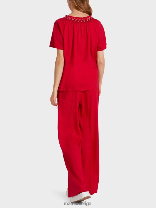 apģērbs dziļi sarkans VRBHXD1375 Marc Cain t-krekls ar raglānu