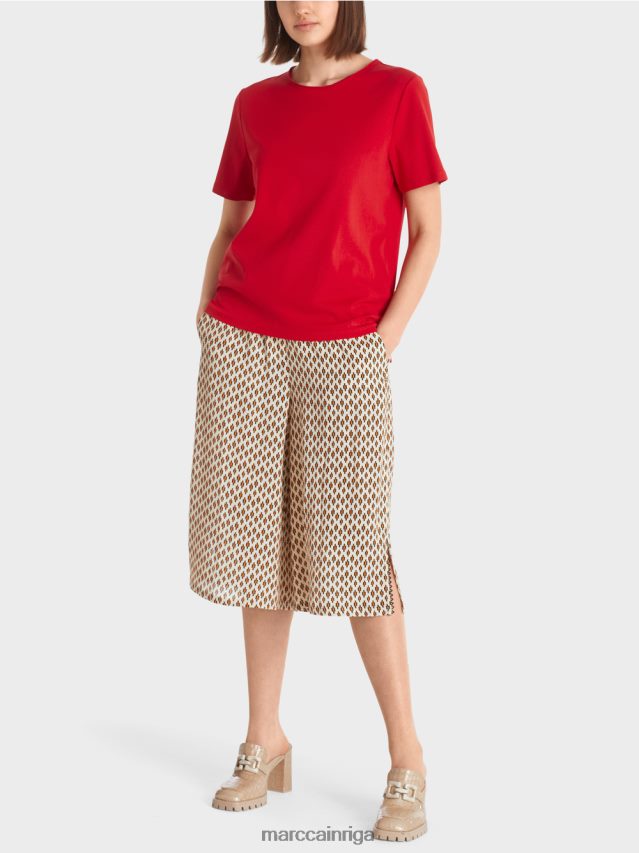 apģērbs dziļi sarkans VRBHXD1381 Marc Cain tops no elastīgas kokvilnas