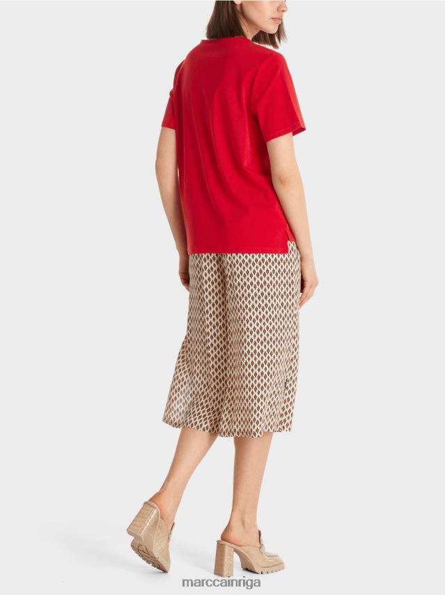 apģērbs dziļi sarkans VRBHXD1381 Marc Cain tops no elastīgas kokvilnas