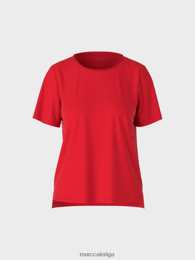 apģērbs dziļi sarkans VRBHXD1381 Marc Cain tops no elastīgas kokvilnas