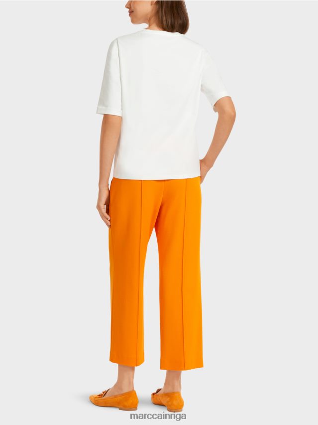 apģērbs dzidrs oranžs VRBHXD1451 Marc Cain \"pārdomāt kopā\" ​​kokvilnas t-krekls