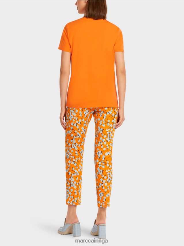apģērbs dzidrs oranžs VRBHXD1457 Marc Cain T-krekls ar izrotātu krūšu kabatu