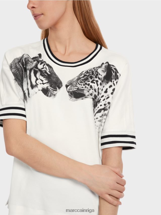 apģērbs gandrīz balts VRBHXD1264 Marc Cain t-krekls ar kimono piedurknēm