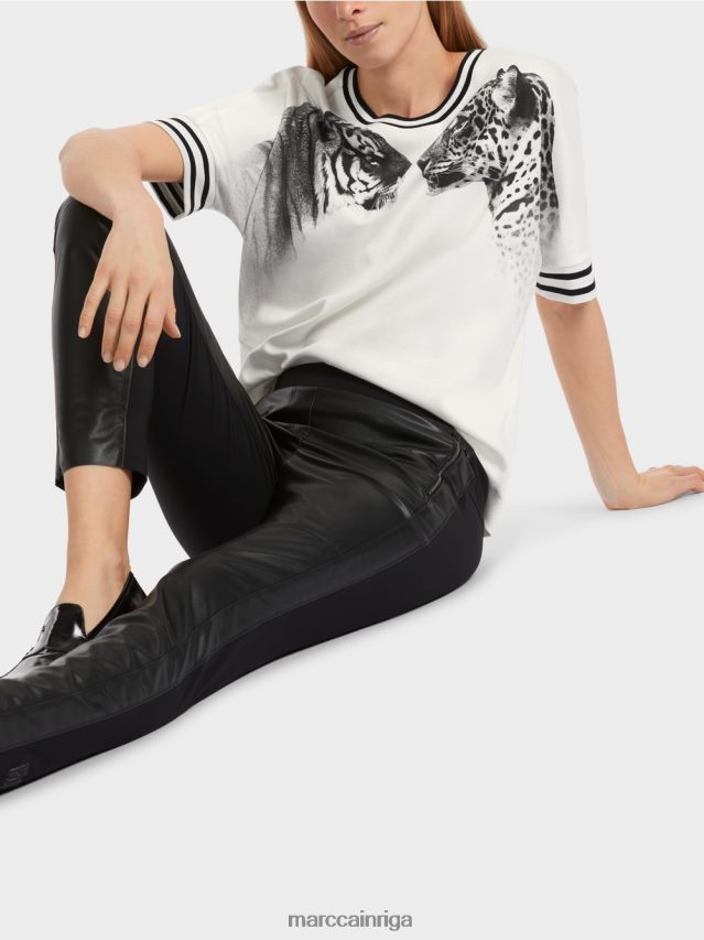 apģērbs gandrīz balts VRBHXD1264 Marc Cain t-krekls ar kimono piedurknēm