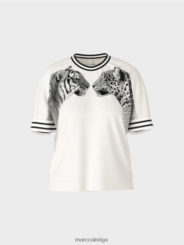 apģērbs gandrīz balts VRBHXD1264 Marc Cain t-krekls ar kimono piedurknēm