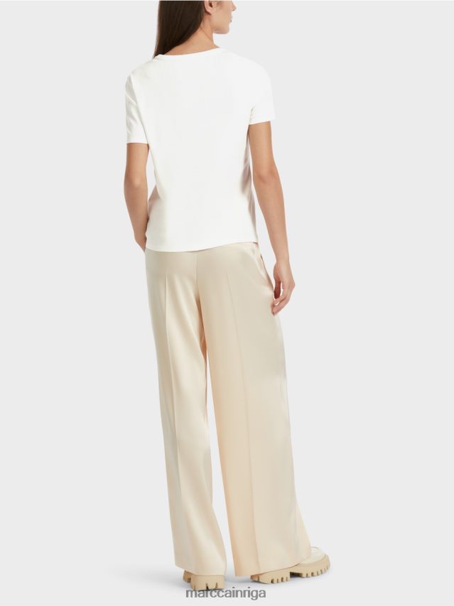 apģērbs gandrīz balts VRBHXD1287 Marc Cain t-krekls ar tīģera aplikāciju