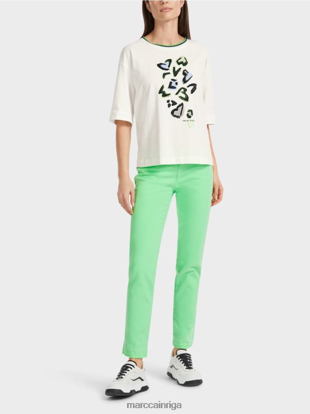 apģērbs gandrīz balts VRBHXD1294 Marc Cain "pārdomājiet kopā" ​​t-kreklu