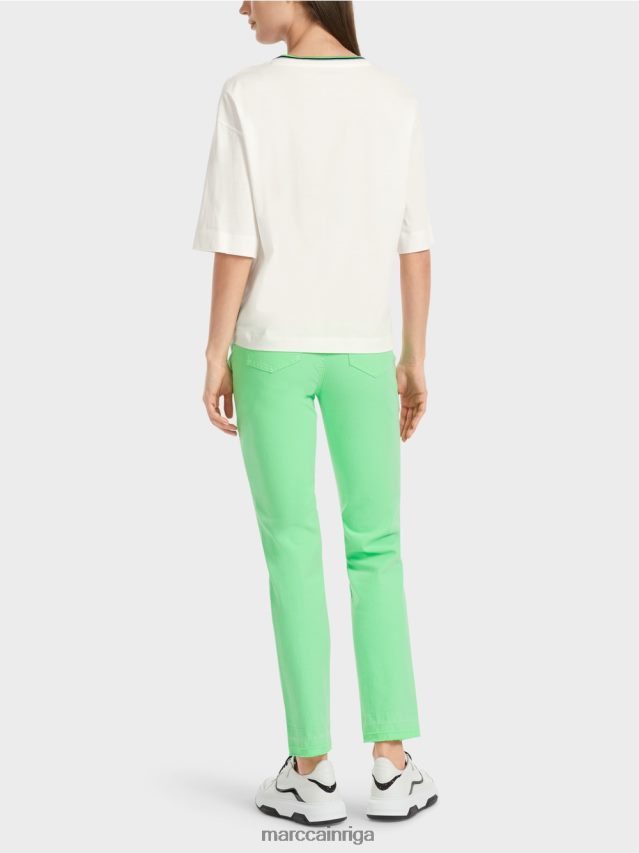 apģērbs gandrīz balts VRBHXD1294 Marc Cain \"pārdomājiet kopā\" ​​t-kreklu