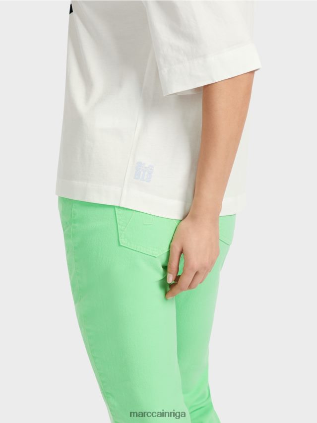 apģērbs gandrīz balts VRBHXD1294 Marc Cain \"pārdomājiet kopā\" ​​t-kreklu