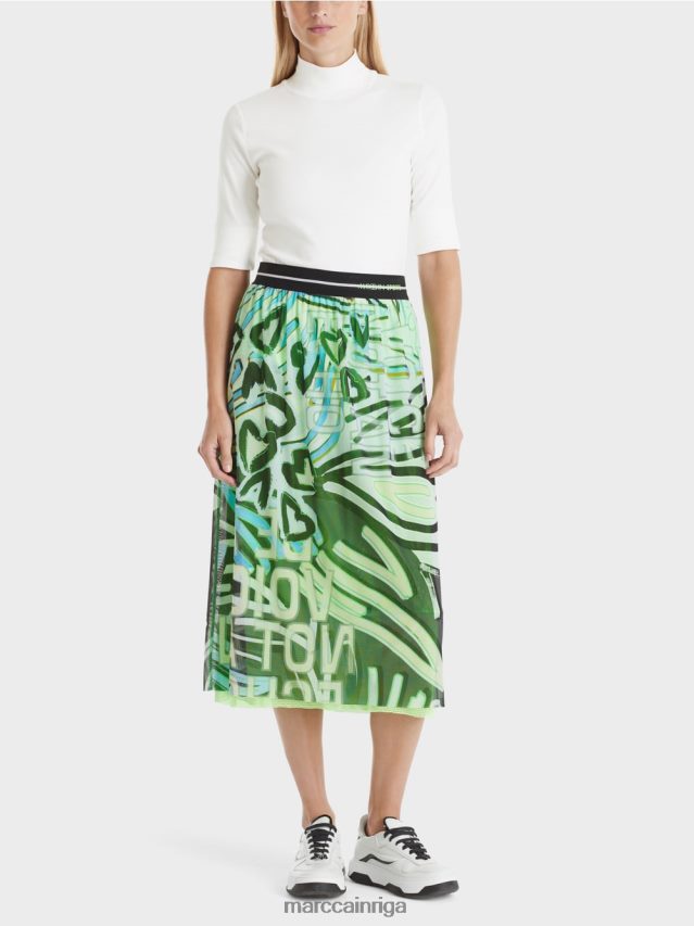 apģērbs gandrīz balts VRBHXD1296 Marc Cain krekls ar stāvapkakli un 3/4 piedurknēm